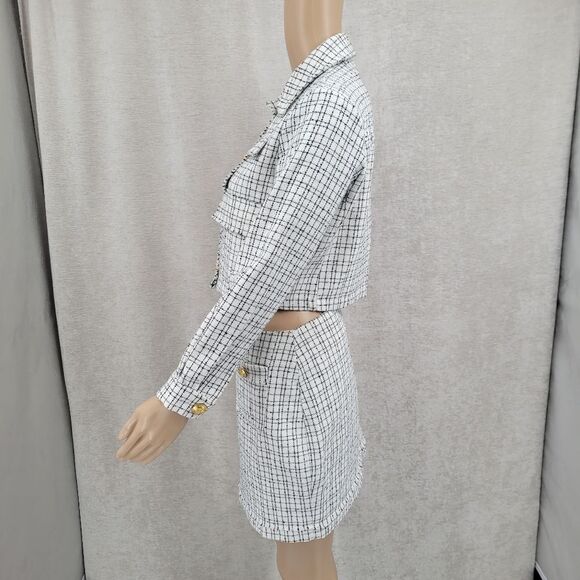 Bishop + Young Parker Cropped Tweed Jacket and Skirt Matching Set XS & Medium - Picture 7 of 15